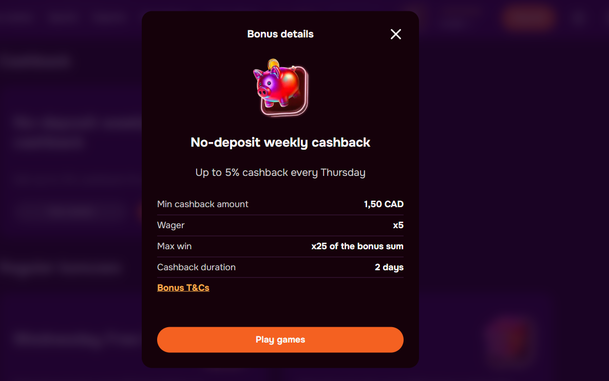 activeer storting-matchbonus bij LuckyHills Casino
